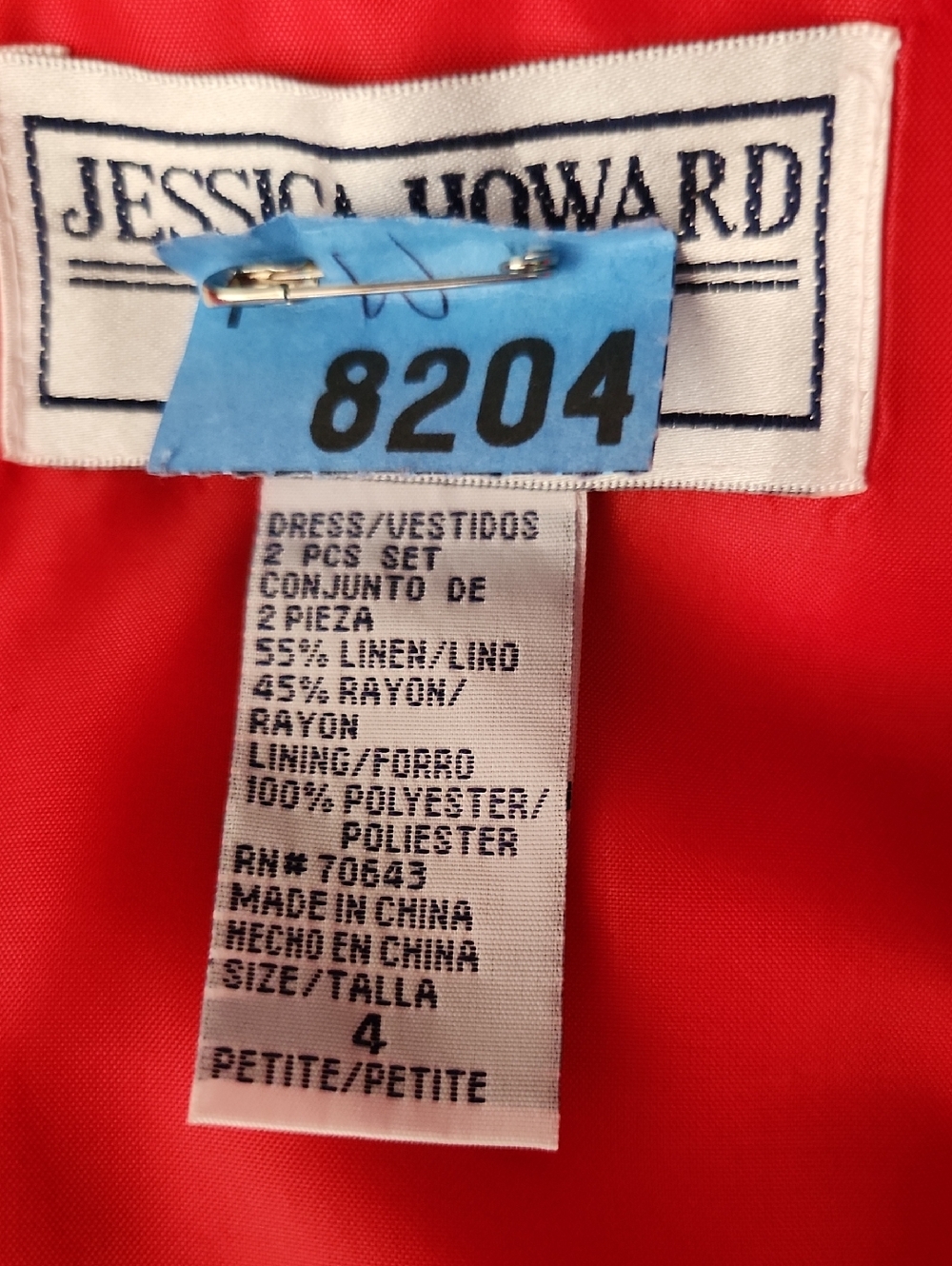 Jessica Howard Women's Sleeveless Red Sheath Dress Size 4 - Picture 6 of 7